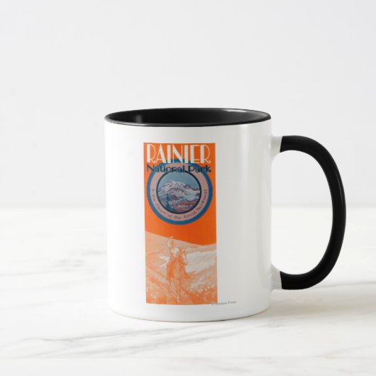 Mug Poster du Mont Rainier - Équitation (Droite)