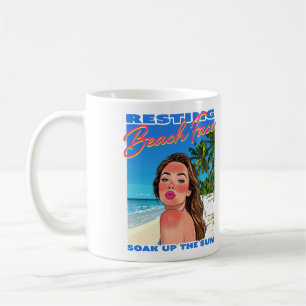 Mug Poster du visage de la plage Repos fille