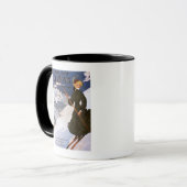 Mug Poster d'une femme en ski vert (Devant gauche)