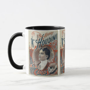 Mug Poster magique vintage, Magicien Harry Houdini