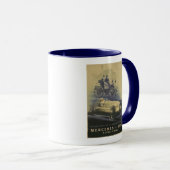 Mug Poster publicitaire vintage Mercedes Benz (Devant droit)