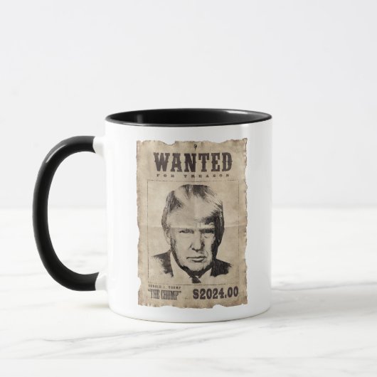 Mug Poster Recherché de Trump - Recherché pour trahiso (Gauche)