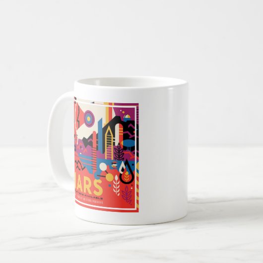 Mug Poster spatial Retro - Programme d'exploration de  (Devant gauche)
