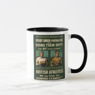 Mug Poster vintage : Appel de joueurs de rugby pour le
