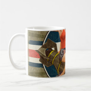 Mug Poster vintage avec une petite fille sur la bombe.