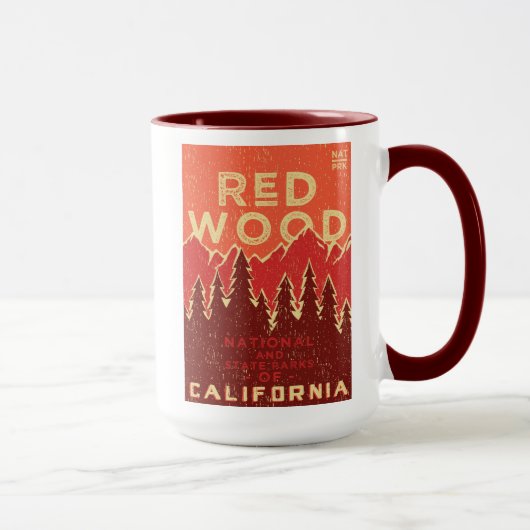 Mug Poster vintage de parc national de séquoia (Droite)