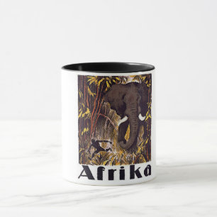 Mug Poster vintage d'éléphant de l'Afrique