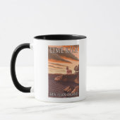 Mug Poster Vintage voyage du phare Lime Kiln (Gauche)