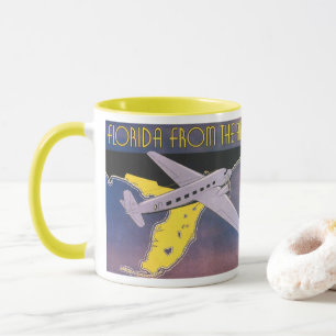 Mug Poster Vintage voyage, Floride d'avion