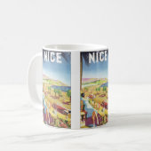 Mug Poster Vintage voyage, Nice, France Côte d'Azur (Devant gauche)