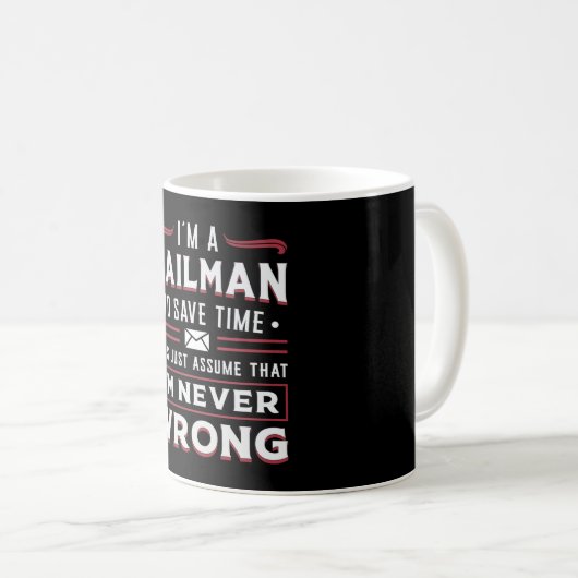 Mug Postman Post Mail Mailman Day Livraison Idée cadea (Devant droit)