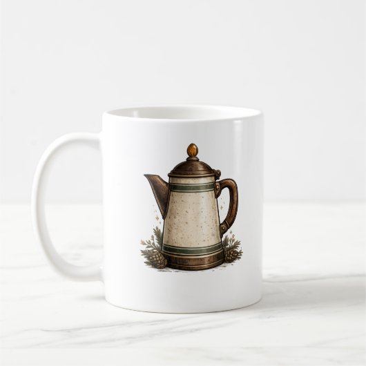 Mug Pot à café en émail vintage (Gauche)