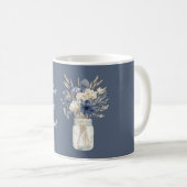 Mug Pot à fleurs crème bleu (Devant droit)