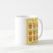 Mug Pot à fleurs en vichy jaune (Devant droit)