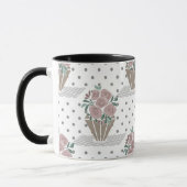 Mug Pot à fleurs florales vintage rétro (Gauche)