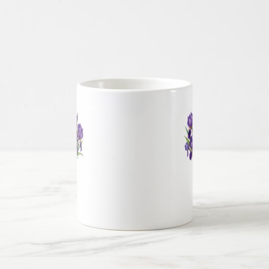 Mug Pot à fleurs Iris aquarelle en pot Mason violet (Centre)