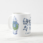 Mug Pot à gingembre de Noël en chinoiserie avec un nœu (Devant gauche)