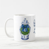 Mug Pot à gingembre de Noël en chinoiserie avec un nœu (Gauche)