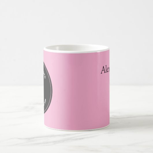 Mug Pot de café pharmaciste à ruban rose personnalisé (Centre)