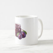 Mug Pot de confiture de prunes et prunes mûres (Devant droit)