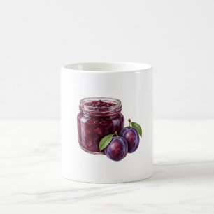 Mug Pot de confiture de prunes et prunes mûres