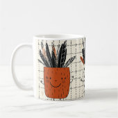 Mug pot de fleurs blanc décoré de taches noires vertic (Gauche)