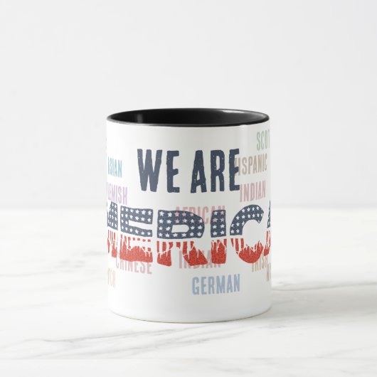 Mug Pot de fusion "AMERICAN" avec police de drapeau -  (Centre)