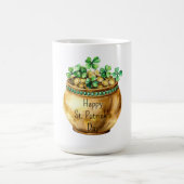 Mug Pot de terre vert de trèfles Saint-Patrick (Centre)