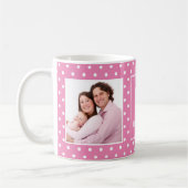 Mug Pot rose Point Photo personnalisée Monogramme Café (Gauche)