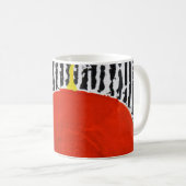 Mug Pot rouge avec rayures noir et blanc (Devant droit)