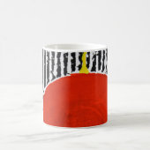 Mug Pot rouge avec rayures noir et blanc (Centre)