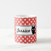 Mug Pot rouge et chat noir Personnalisé (Centre)