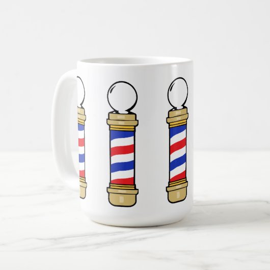 Mug Poteaux en coiffure bleu et or (Devant gauche)