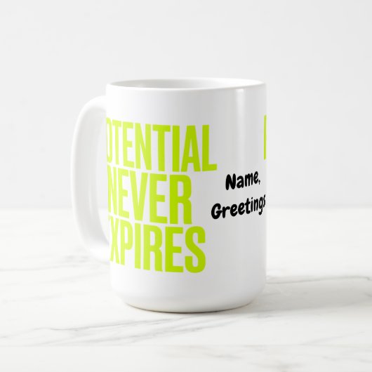Mug Potential Never Expires Bold Growth Mindset  (Devant gauche)