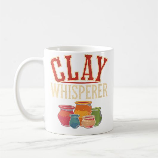Mug Poterie drôle de chuchoteuse d'argile féminine (Gauche)
