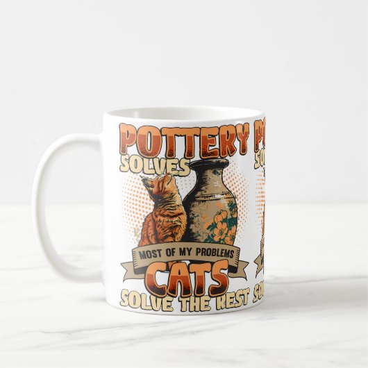 Mug Poterie Résout La Plupart De Mes Problèmes Amateur (Gauche)