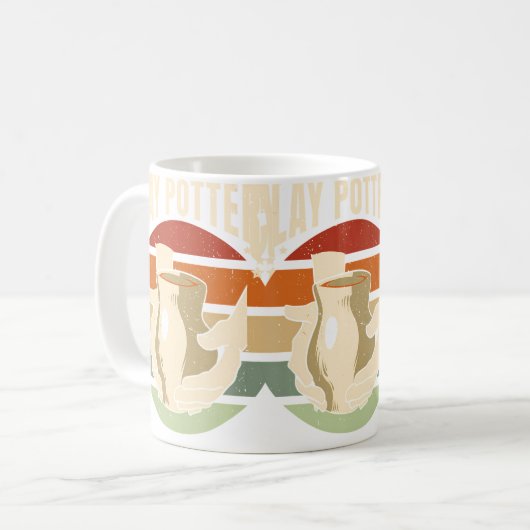 Mug Poterie Rétro en Argile (Devant gauche)