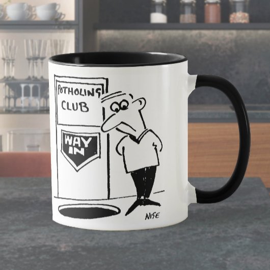 Mug Potholing Club Doorway. Potholer