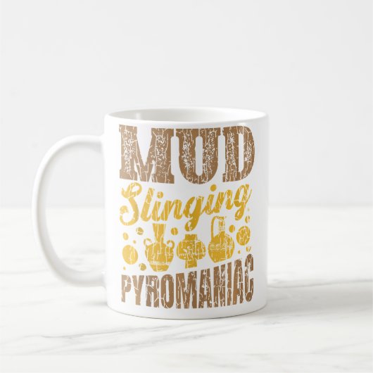 Mug Potier drôle de lancer de boue en céramique en arg (Gauche)