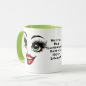 Mug Potins, Ajouter un message nominatif, Yeux Visage (Devant gauche)