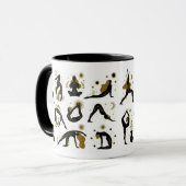 Mug Pots de yoga Noir & Or (Devant gauche)