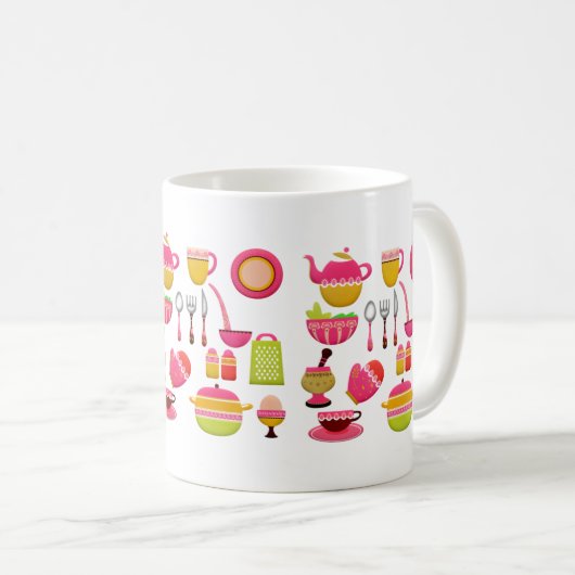 Mug Pots et casseroles roses Ustensiles de cuisine (Devant droit)