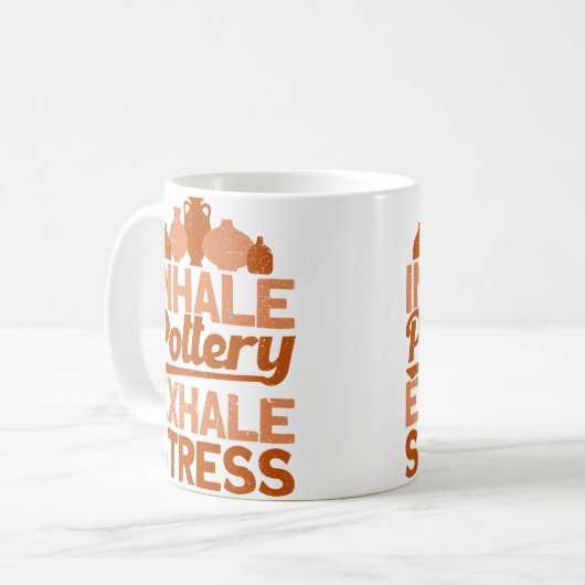 Mug Pottery Makers Inhale Pottery Exhale Stress Potter (Devant gauche)