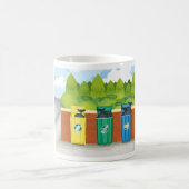 Mug Poubelles de tri des déchets codés par couleur (Centre)
