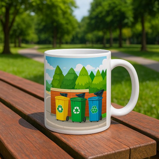 Mug Poubelles de tri des déchets codés par couleur