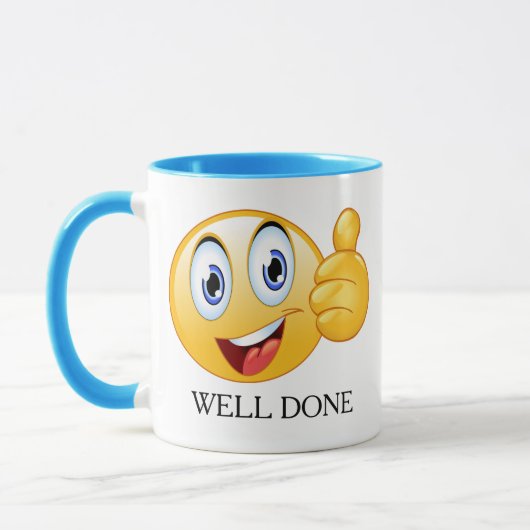 Mug Pouce vers le haut Emoji bien fait visage souriant (Gauche)
