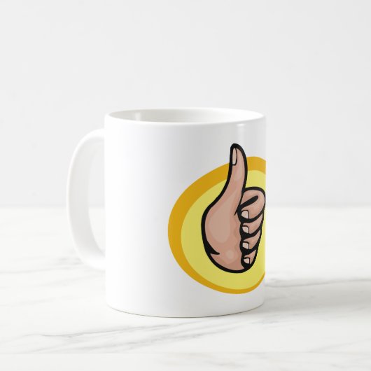 Mug Pouce vers le haut Gesture (Devant gauche)