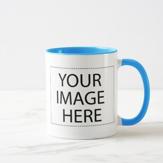 Mug Poudre blanche garniture bleue à deux images Modèl (Droite)