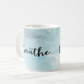 Mug Poudre moderne bleu typographie inspirationnelle (Devant gauche)