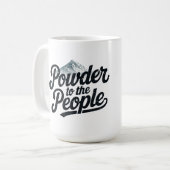 Mug "Poudre pour le peuple" Snowboard & Ski rétro (Devant gauche)